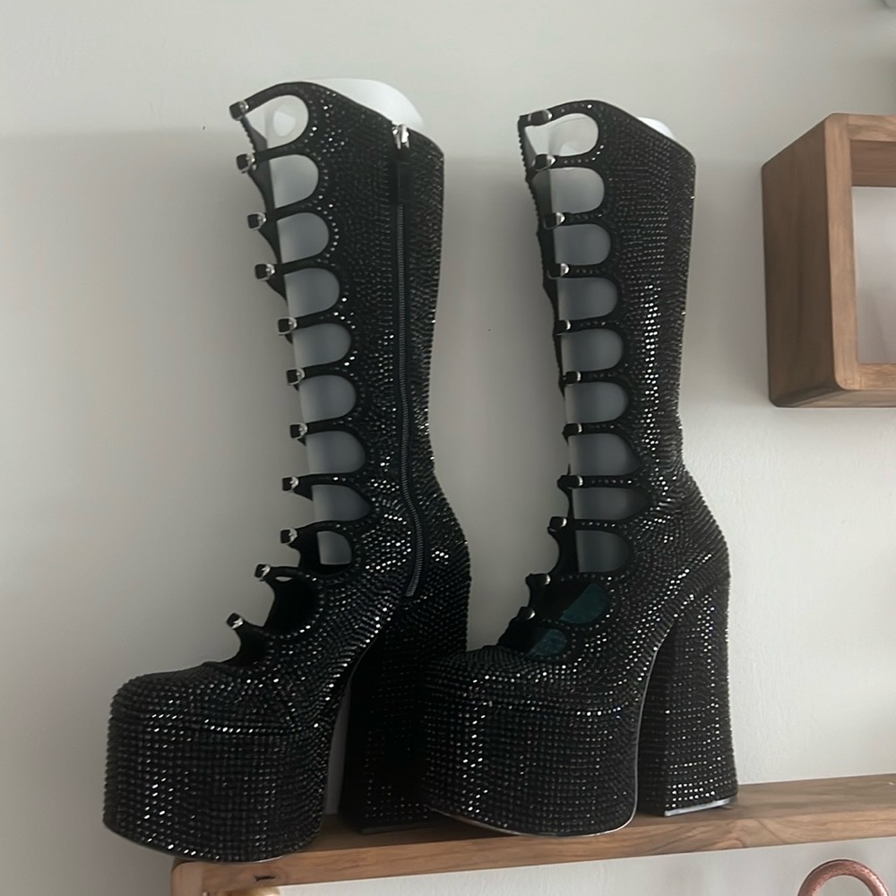 Brand new Marc Jacobs Kiki boots in black crystals